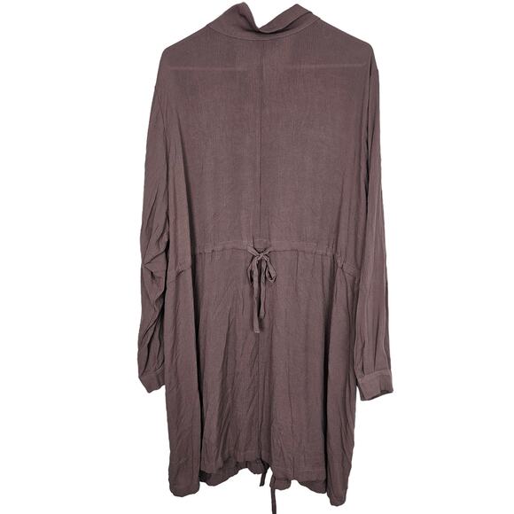 Torrid Snap Front Shirt Dress Plus Size 3X Chocolate Brown Minimalist Academia - Picture 9 of 9
